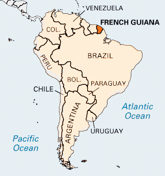 south america french guiana map